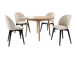 Маса и столове за трапезария Racine 127 (Черен + Magic Velvet 2250)