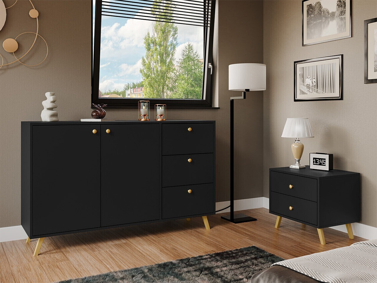 Нощно шкафче Monfera 101 (Черен)