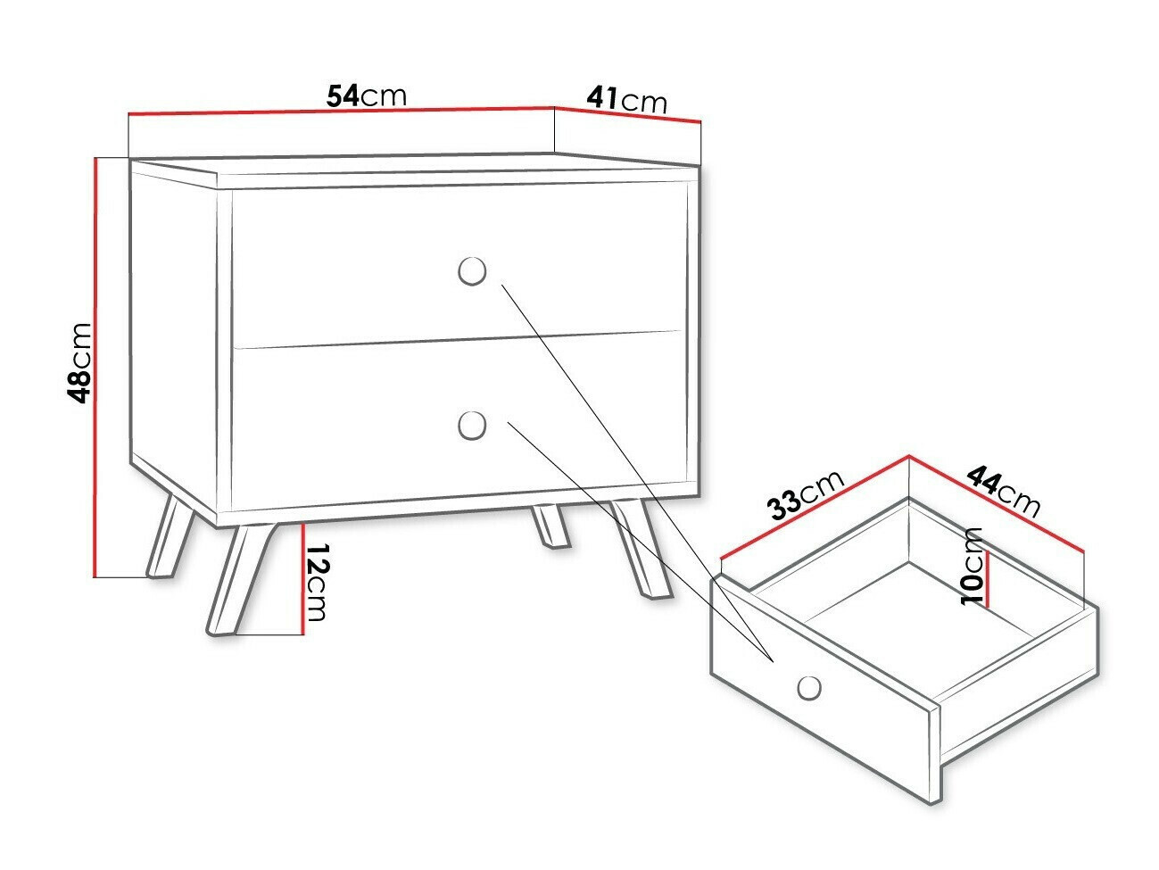 Нощно шкафче Monfera 101 (Черен)