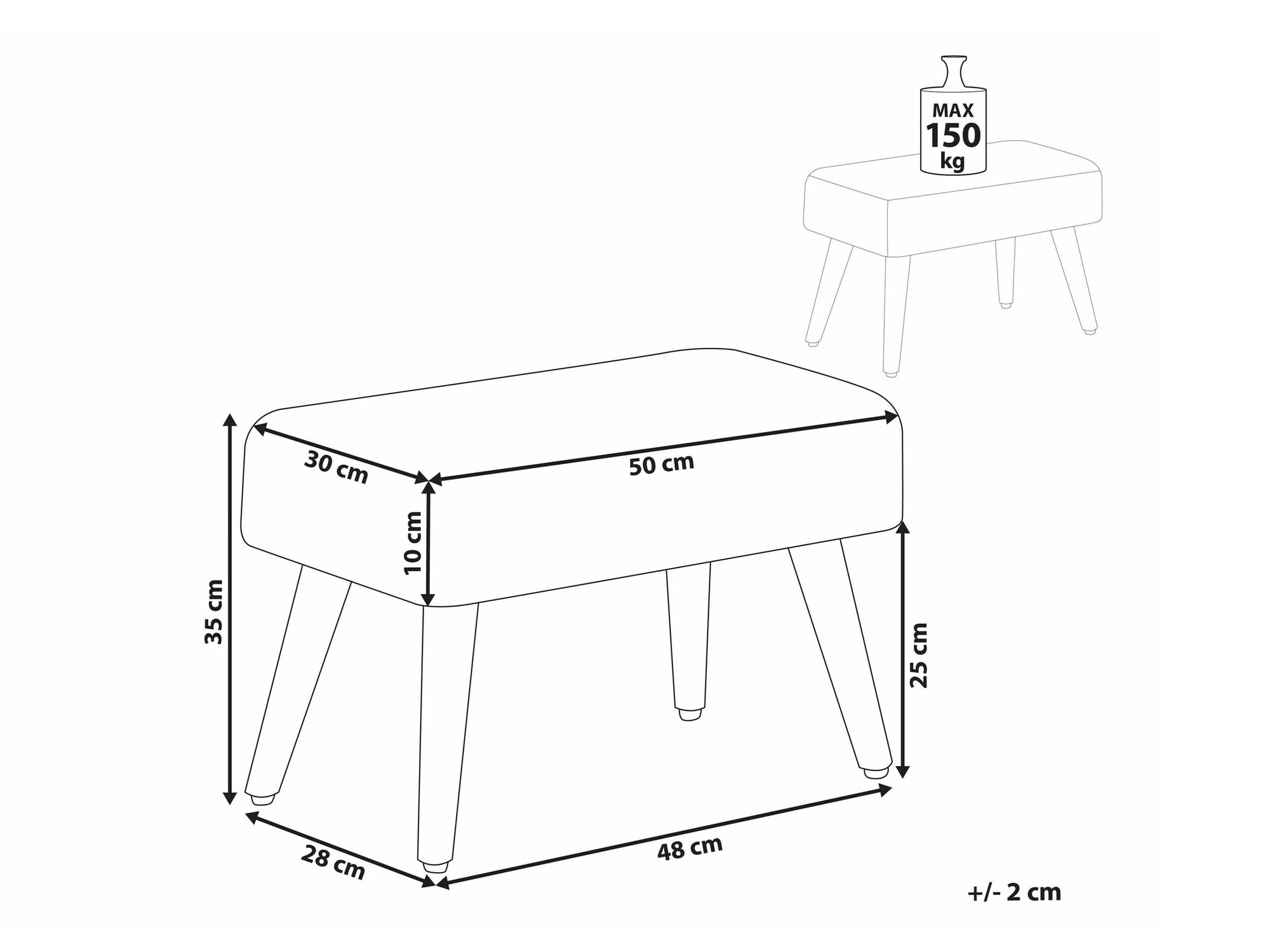 Табуретка Berwyn 1551 (Бял)