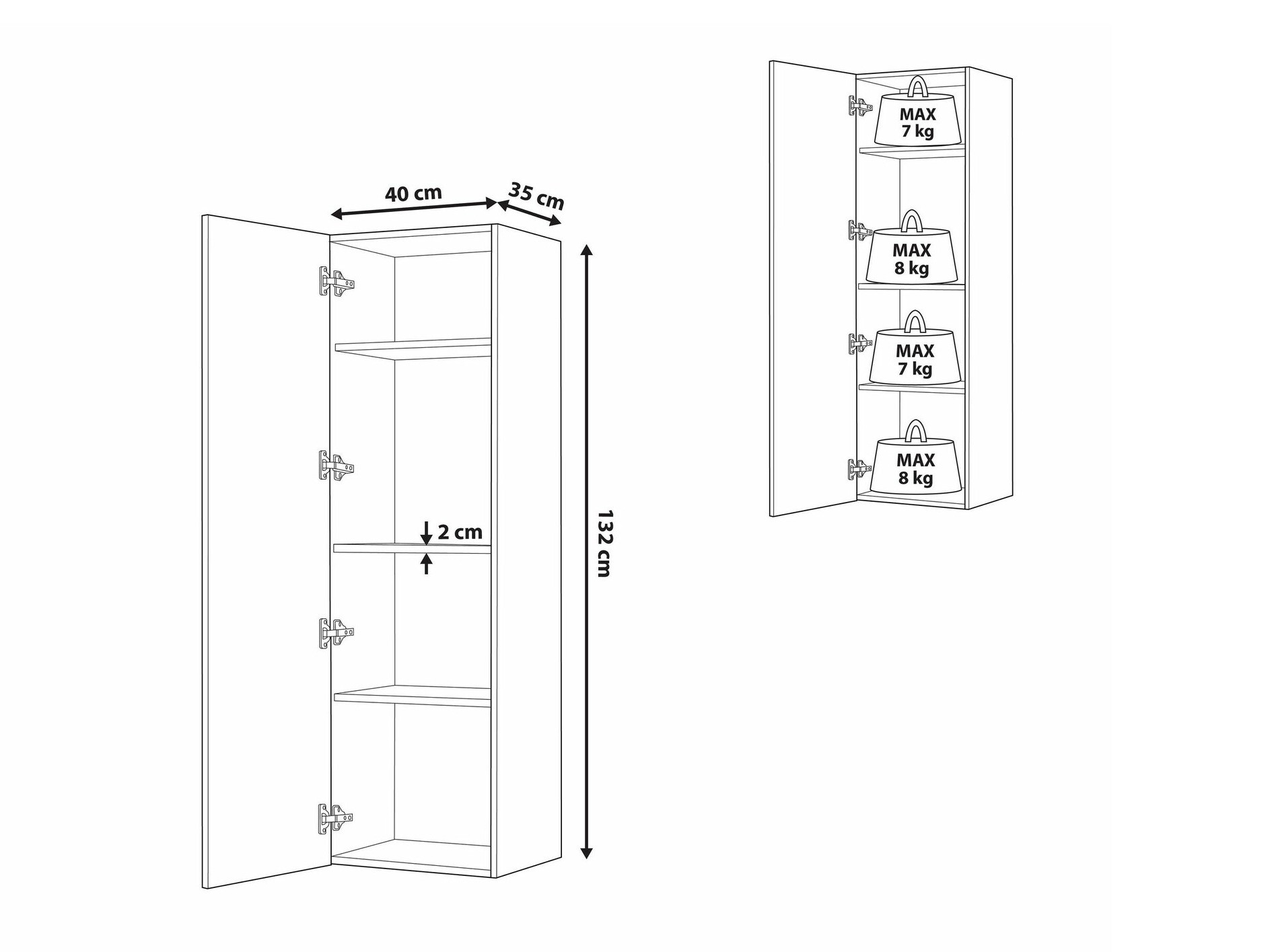 Окачен шкаф за баня Berwyn 1555 (Сив)