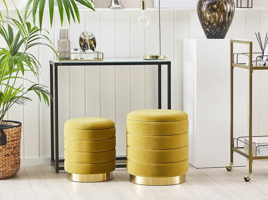 Комплект табуретки Berwyn 1577 (Тъмно жълто)