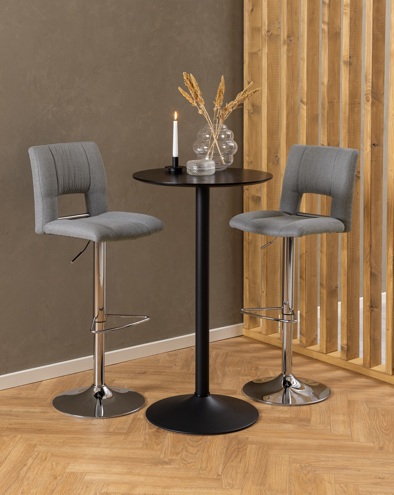 Нисък бар стол Norsica 164 (Светло сив + Сребро)