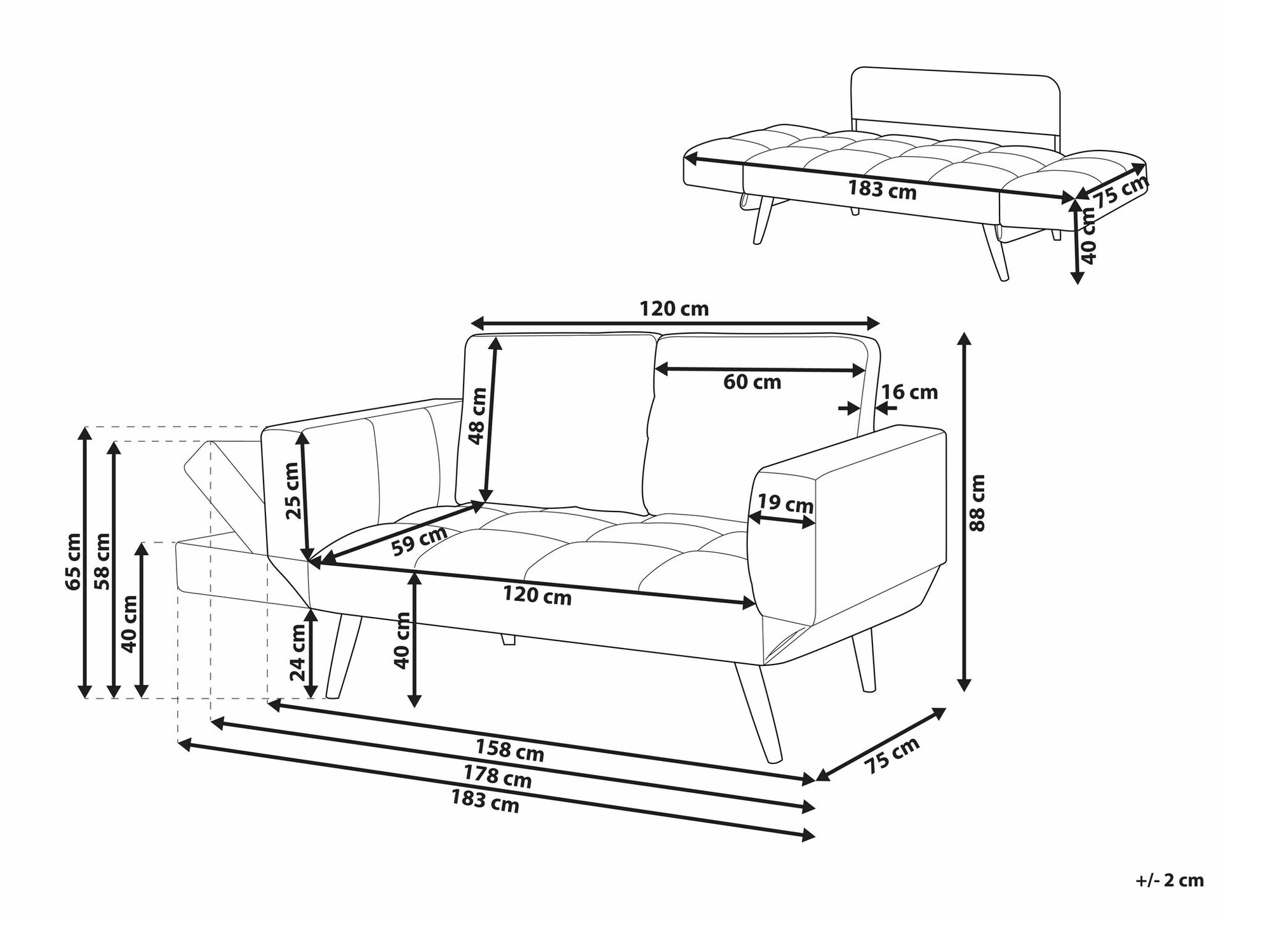 Диван Berwyn 446 (Тъмно синьо)