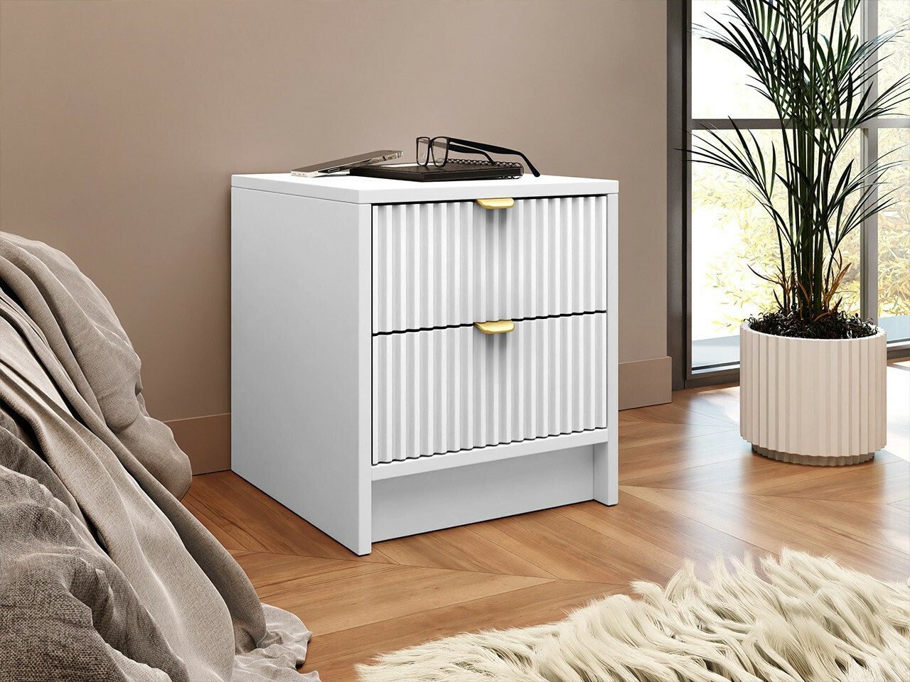 Нощно шкафче Comfivo Papilio (Бял)