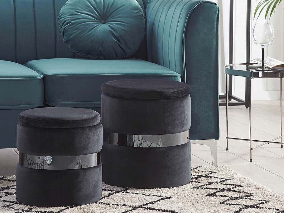 Комплект табуретки Berwyn 1629 (Черен)