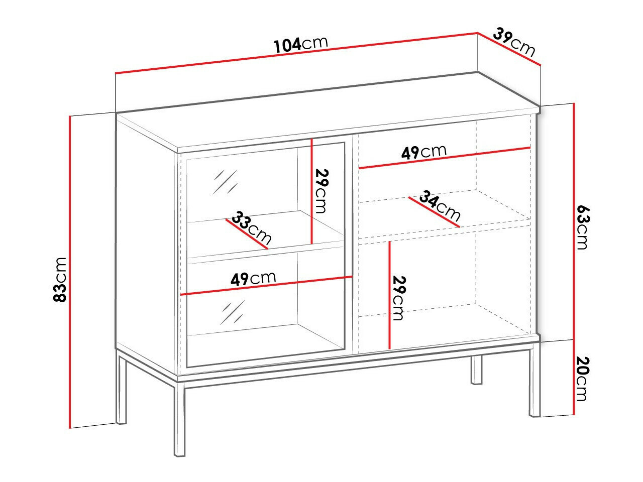 Шкаф Manal (Черен + Дъб уотан)