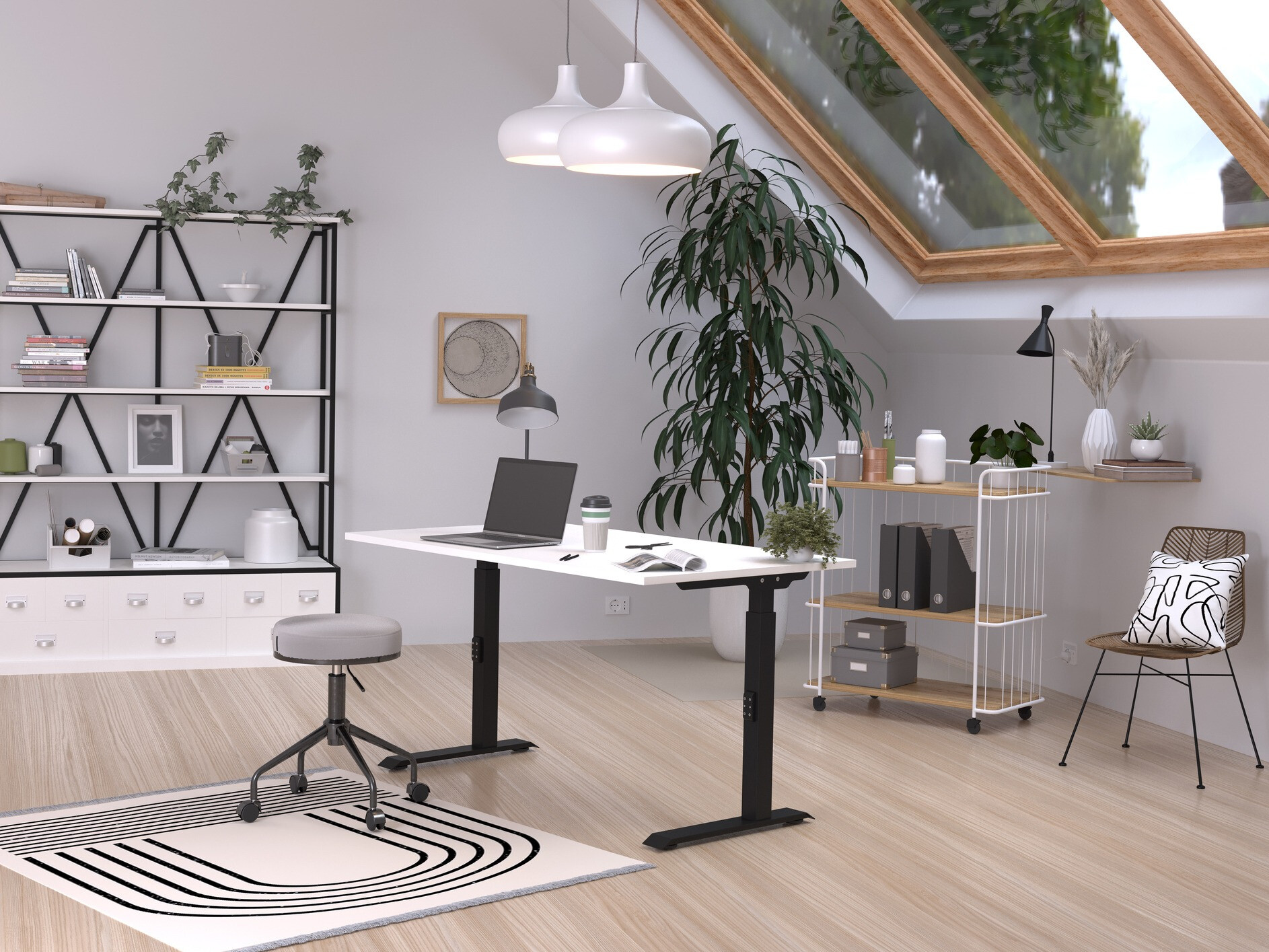 Офис бюро Sacramento 420 (Бял + Черен)