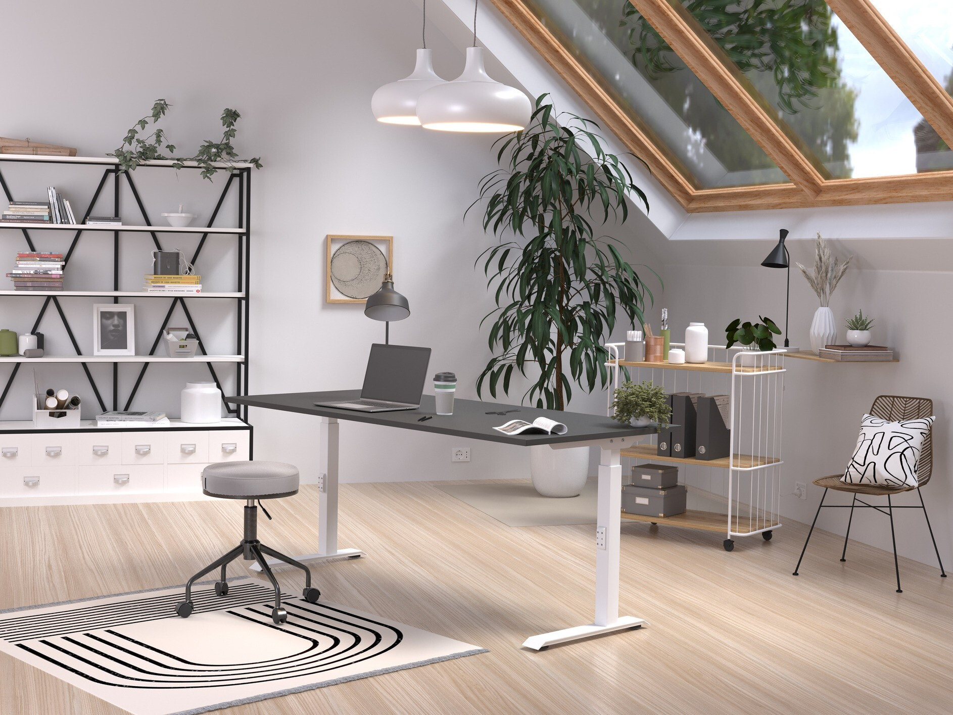 Офис бюро Sacramento 422 (Графит + Бял)