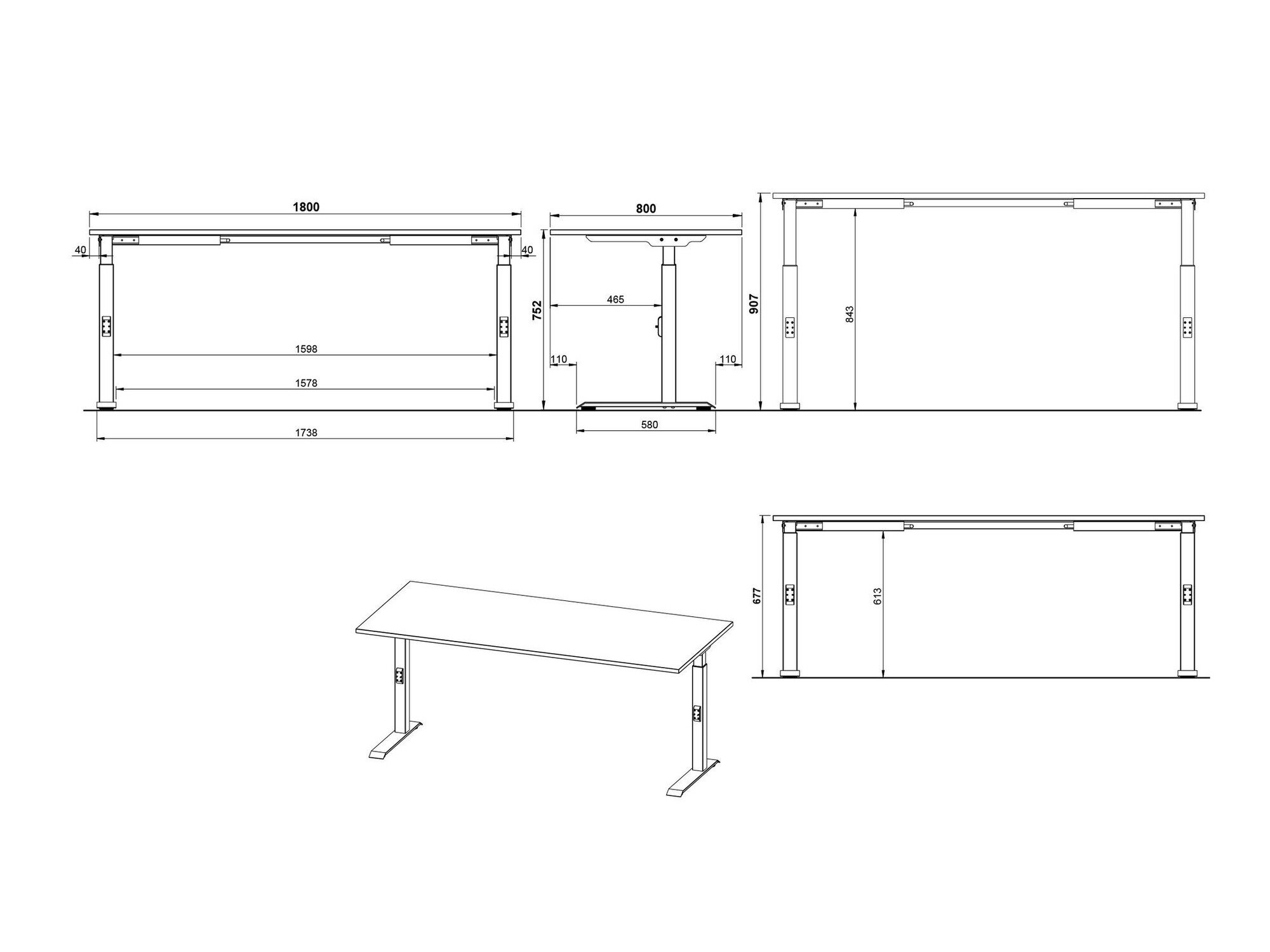 Офис бюро Sacramento 422 (Графит + Бял)
