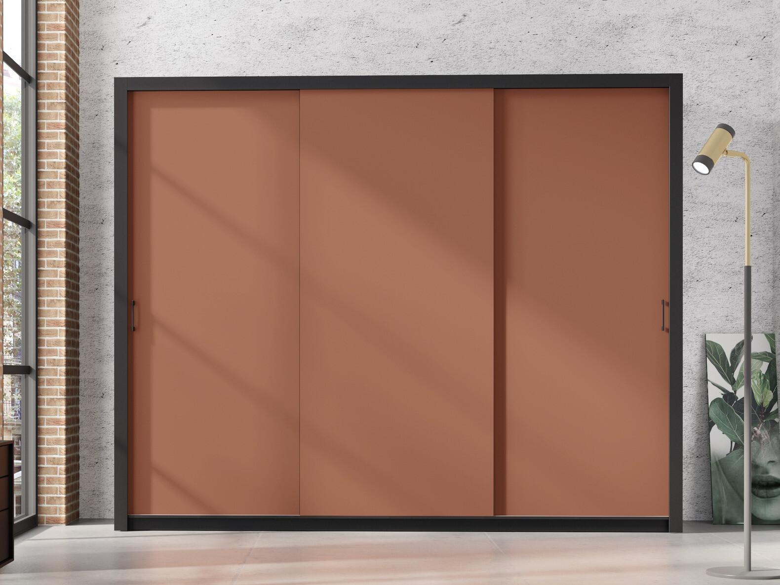 Гардероб Murrieta 193 (Черен + Кафяв)