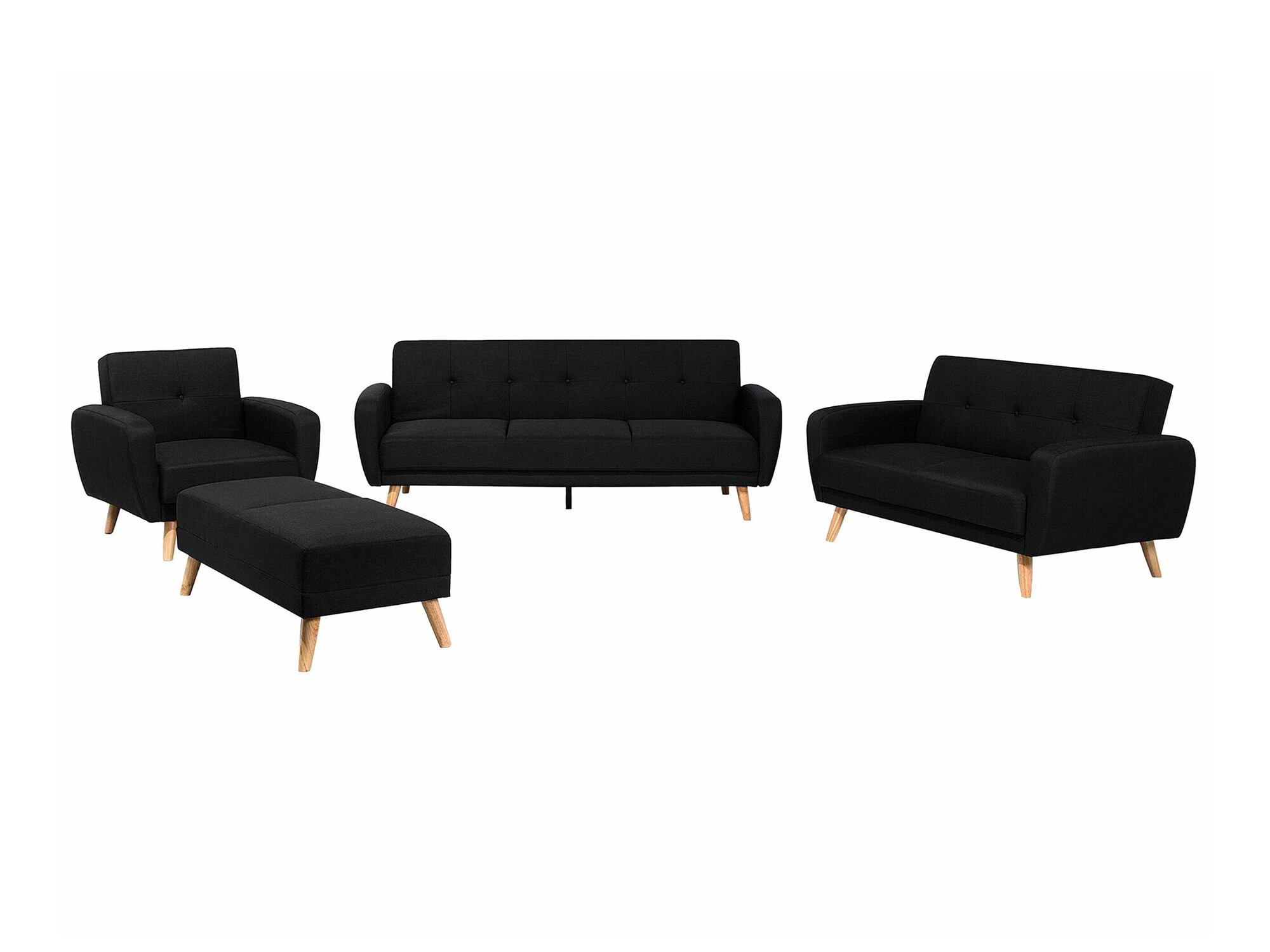 Комплект мека мебел Etlivi 104 (Черен)