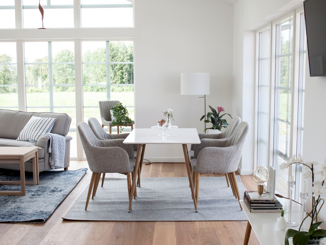 Маса Dallas 4306 (Бял гланц + Ярък дърво)