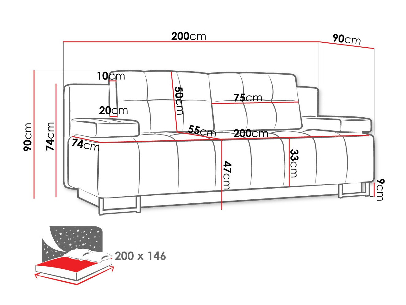 Разтегателен диван Columbus 151 (Lux 06)
