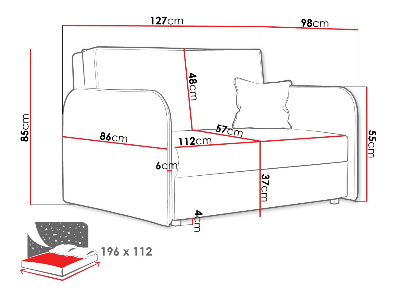 Разтегателен диван Lirael II (Mono 232)