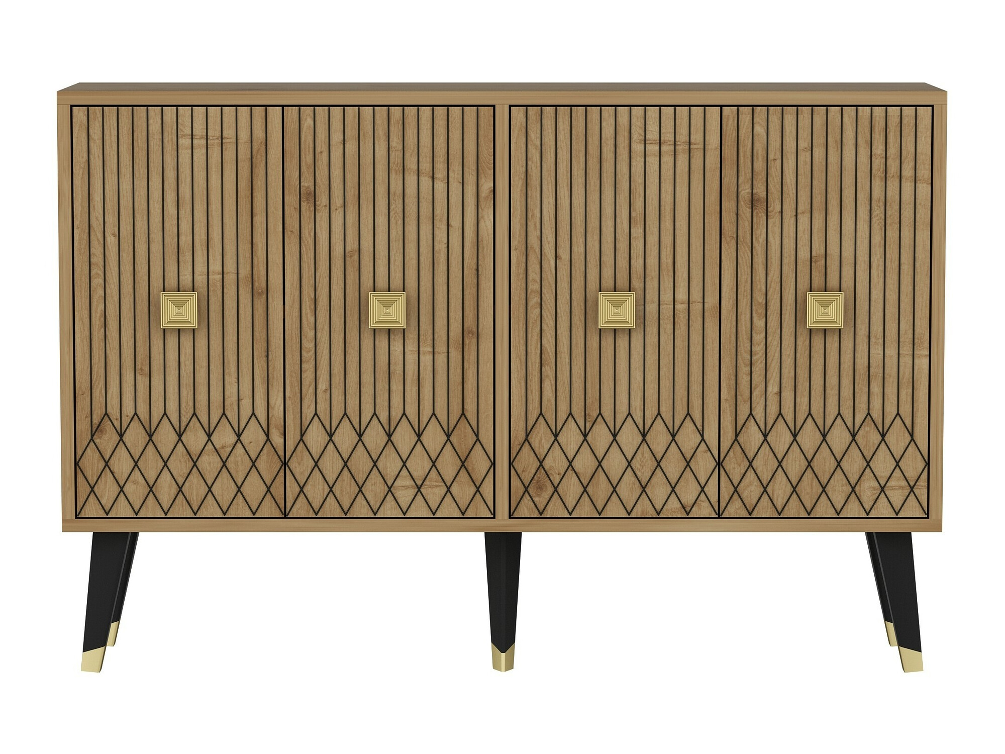 Шкаф Dunliru 100 (Дъб + Златно)