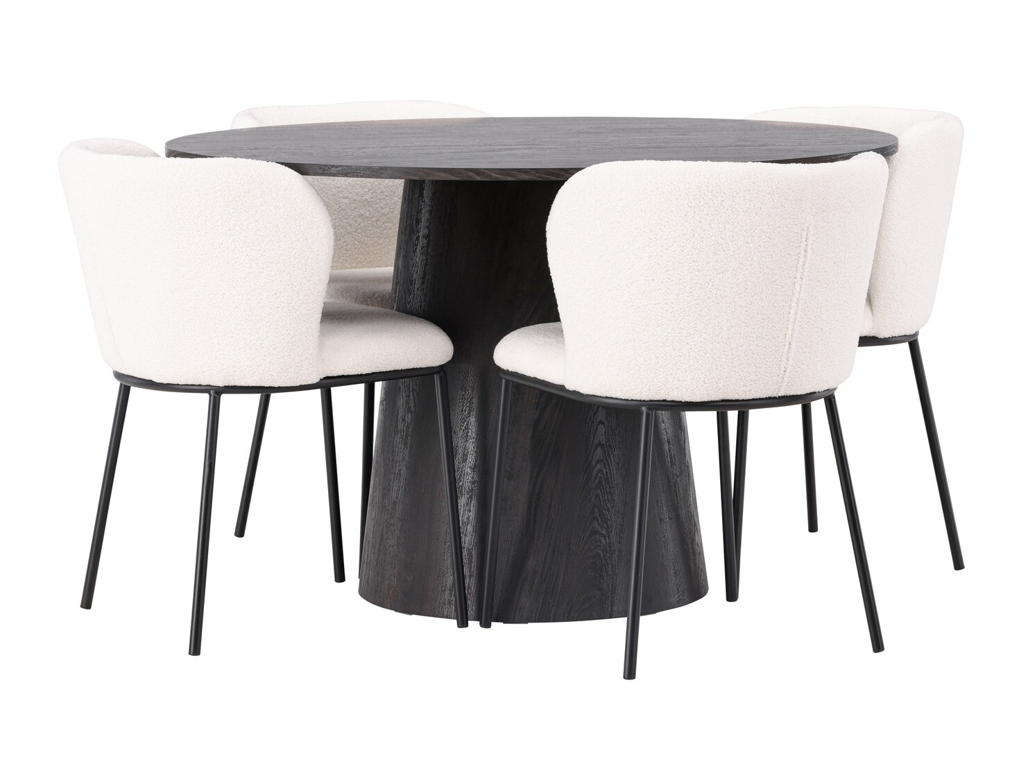 Маса и столове за трапезария Dallas 4314 (Тъмнокафяв)