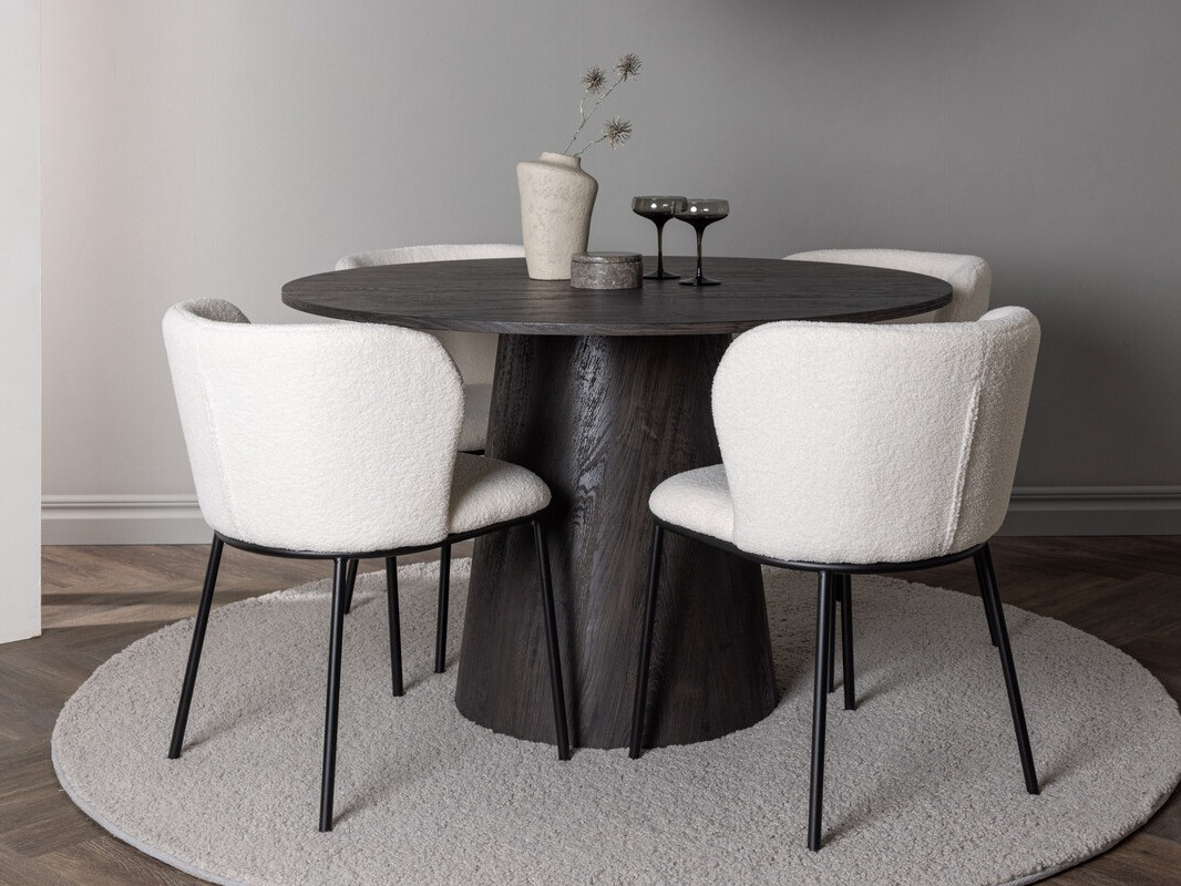 Маса и столове за трапезария Dallas 4314 (Тъмнокафяв)