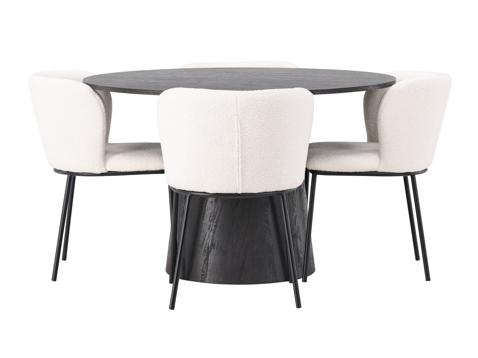 Маса и столове за трапезария Dallas 4314 (Тъмнокафяв)