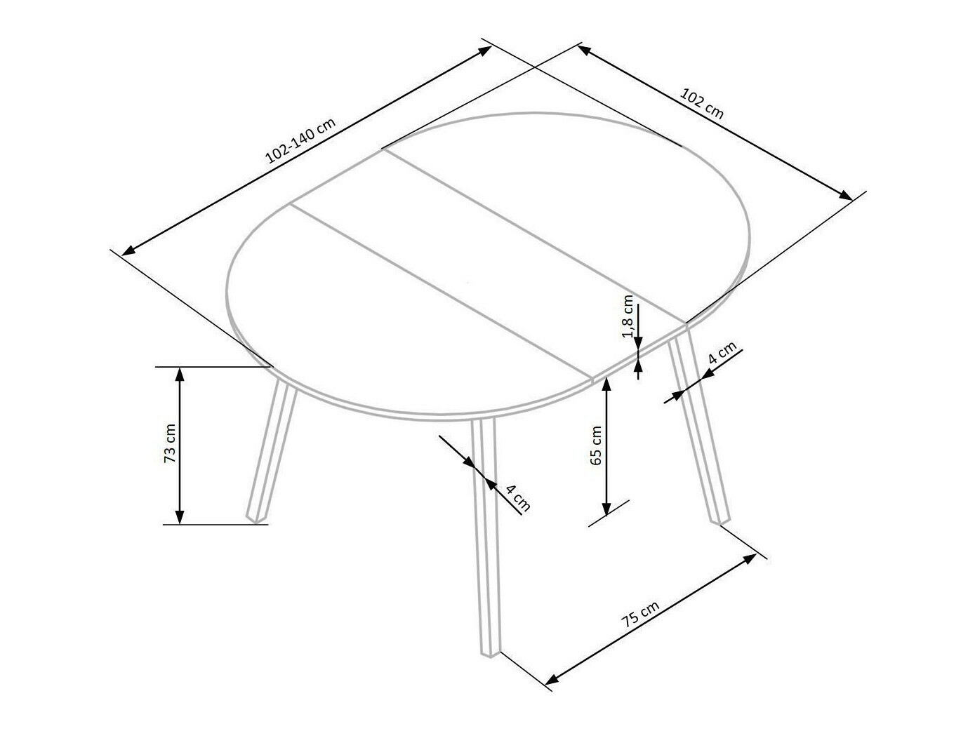 Маса Houston 981 (Artisan дъб + Черен)
