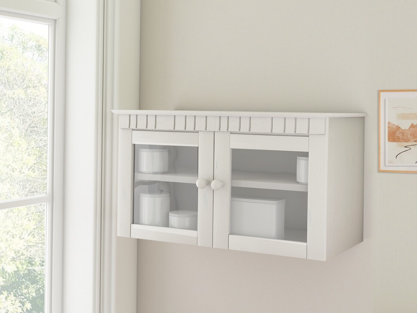 Стенна етажерка Elbelba 106 (Бял)