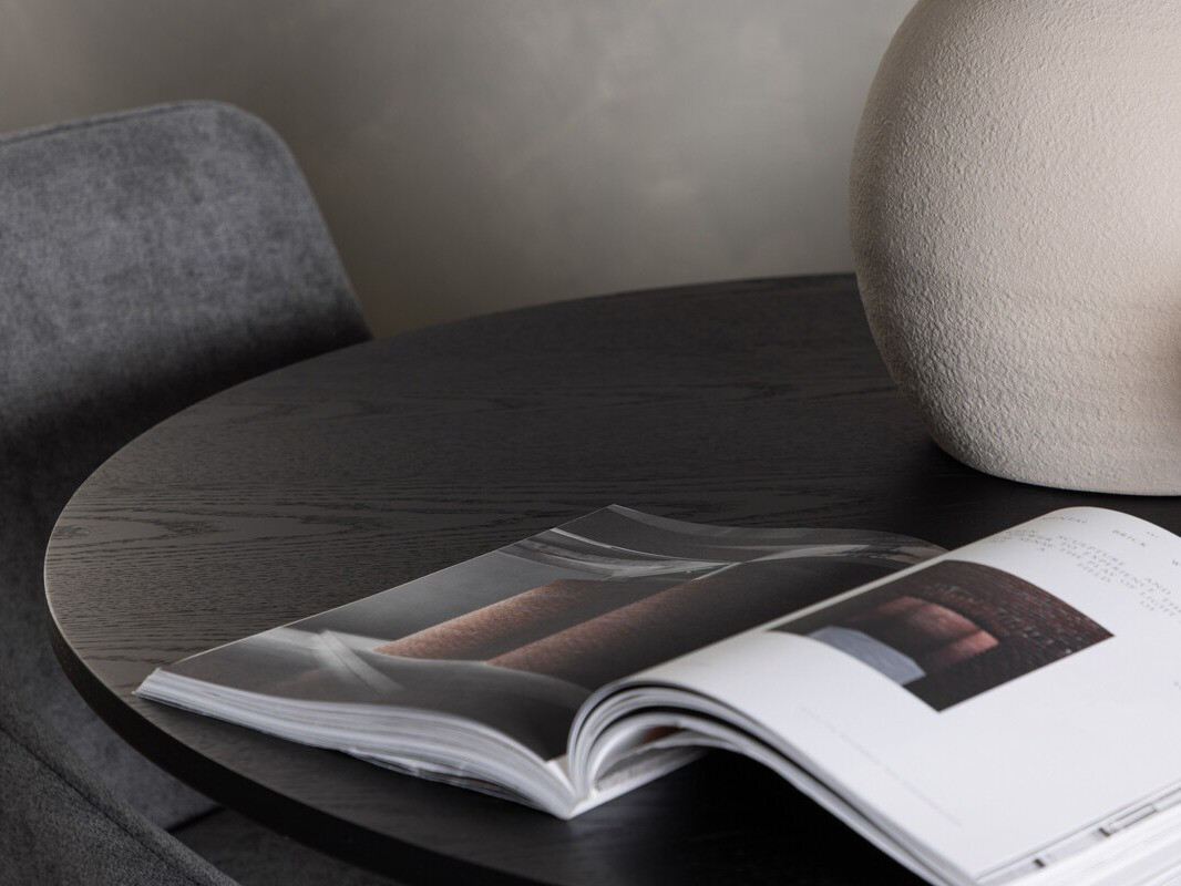 Маса и столове за трапезария Dallas 4325 (Тъмно сив + Черен)