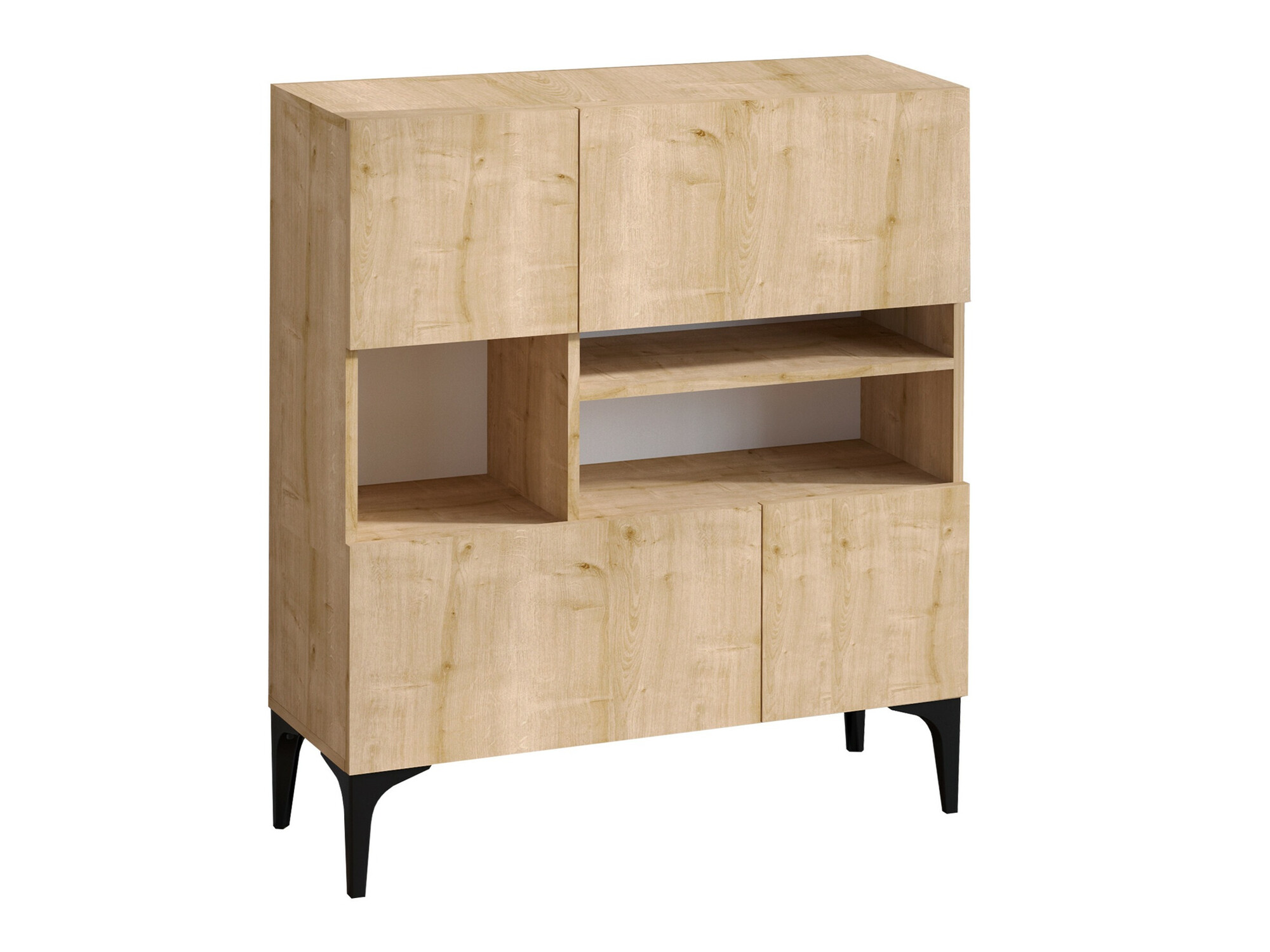 Шкаф Vestesu 139 (Черен + Дъб)