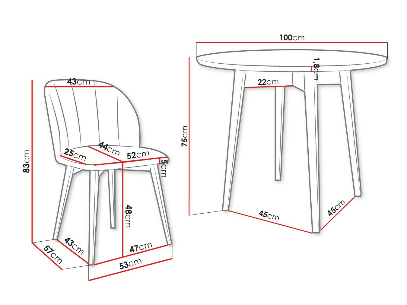 Маса и столове за трапезария Racine 127 (Черен + Magic Velvet 2217)