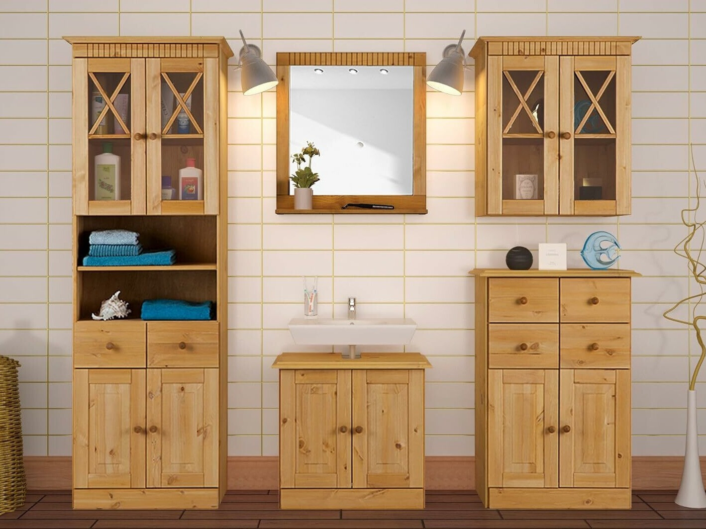 Окачен шкаф за баня Deletri 102 (Бор)