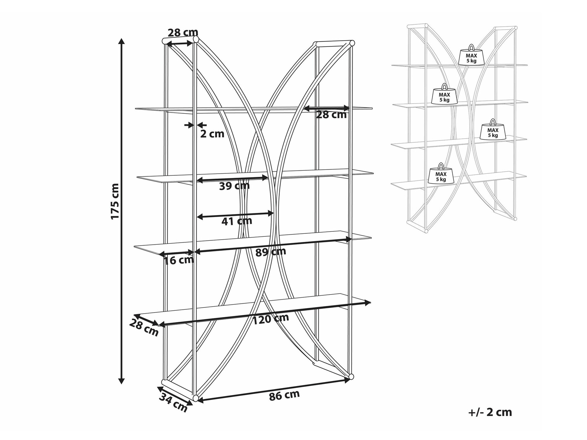 Етажерка Berwyn 1723 (Златно)