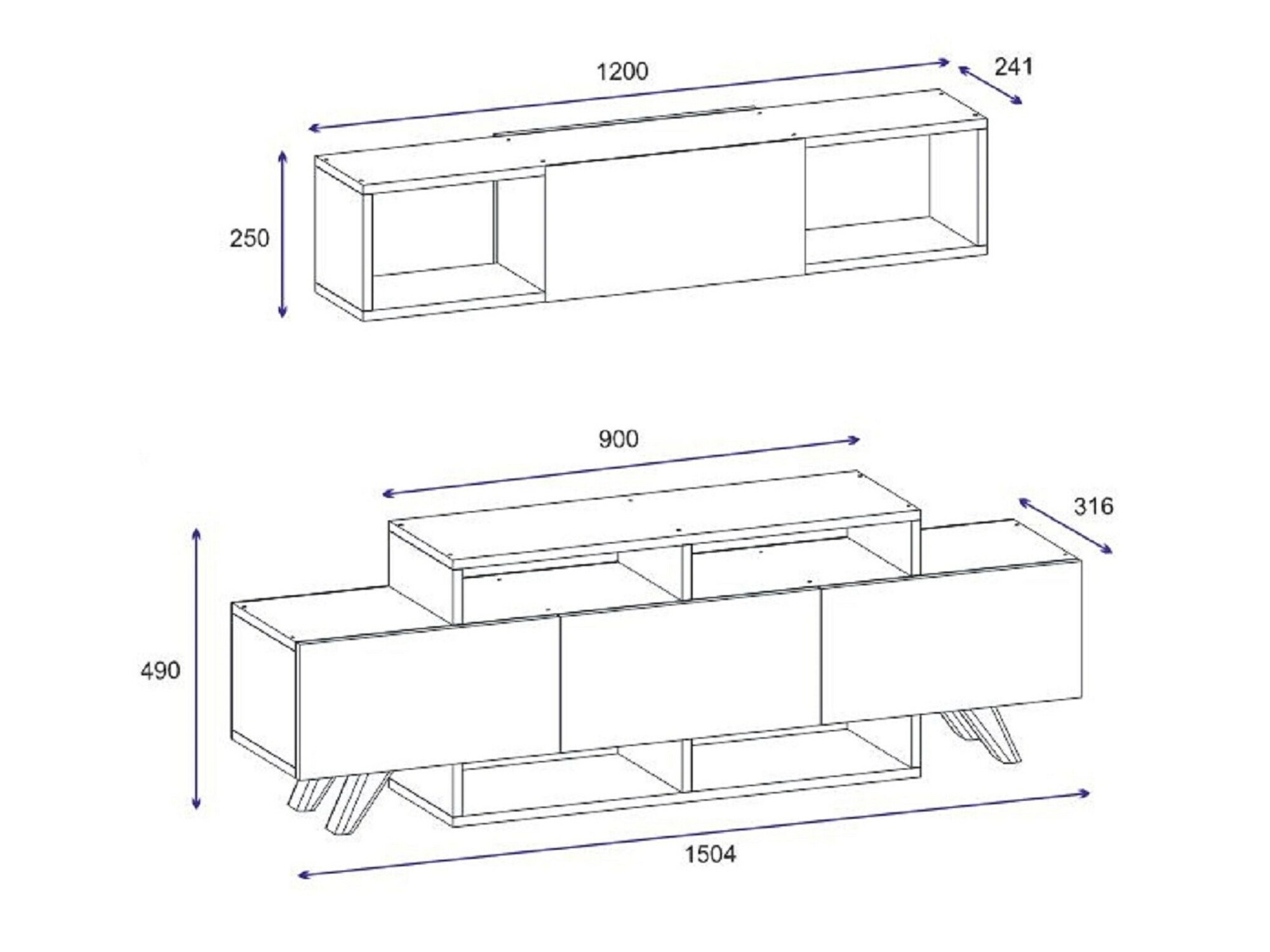 ТВ шкаф Kailua 1849 (Бял)