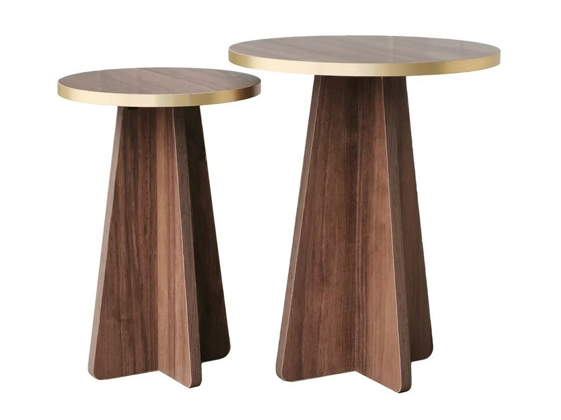 Комплект помощни маси Kailua 1858 (Орех + Златно)