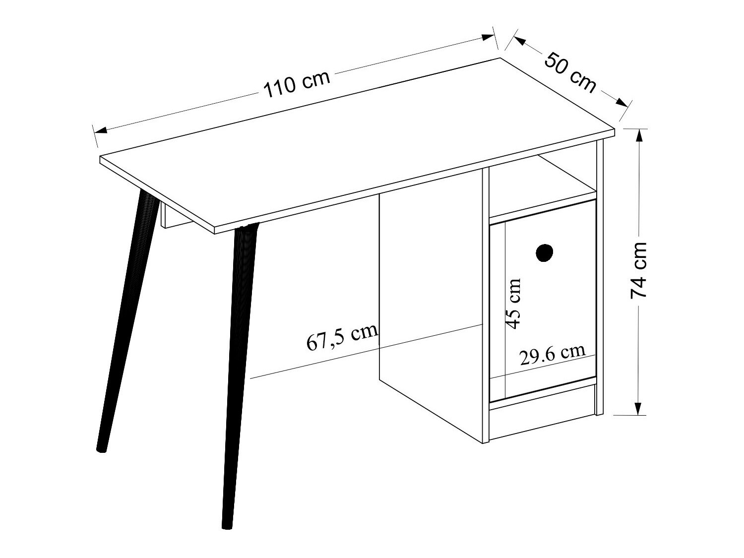 Офис бюро Kailua 1869 (Бял + Дъб)