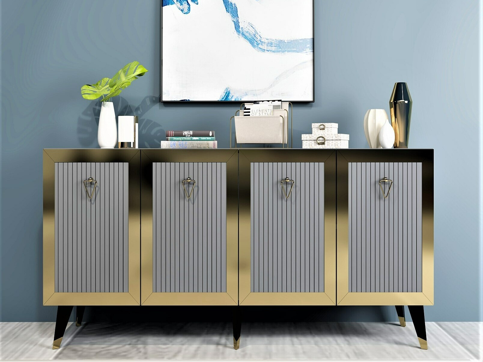 Шкаф Kailua 1868 (Anhtracite + Златно)