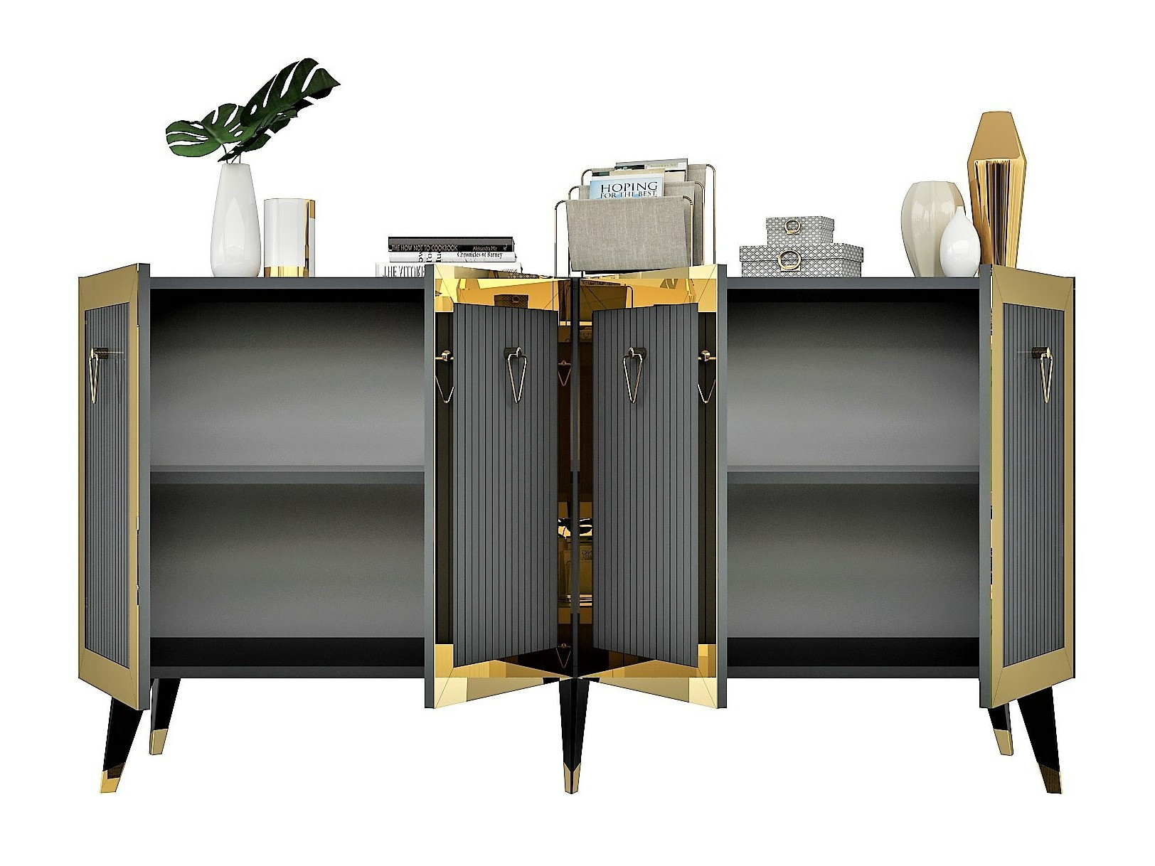 Шкаф Kailua 1868 (Anhtracite + Златно)