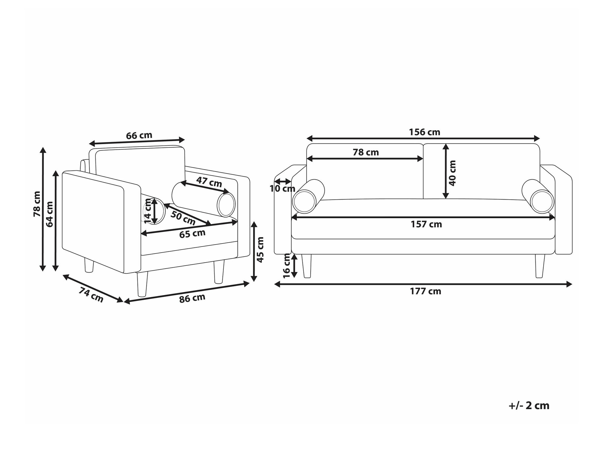 Комплект мека мебел Berwyn 1736 (Зелен)