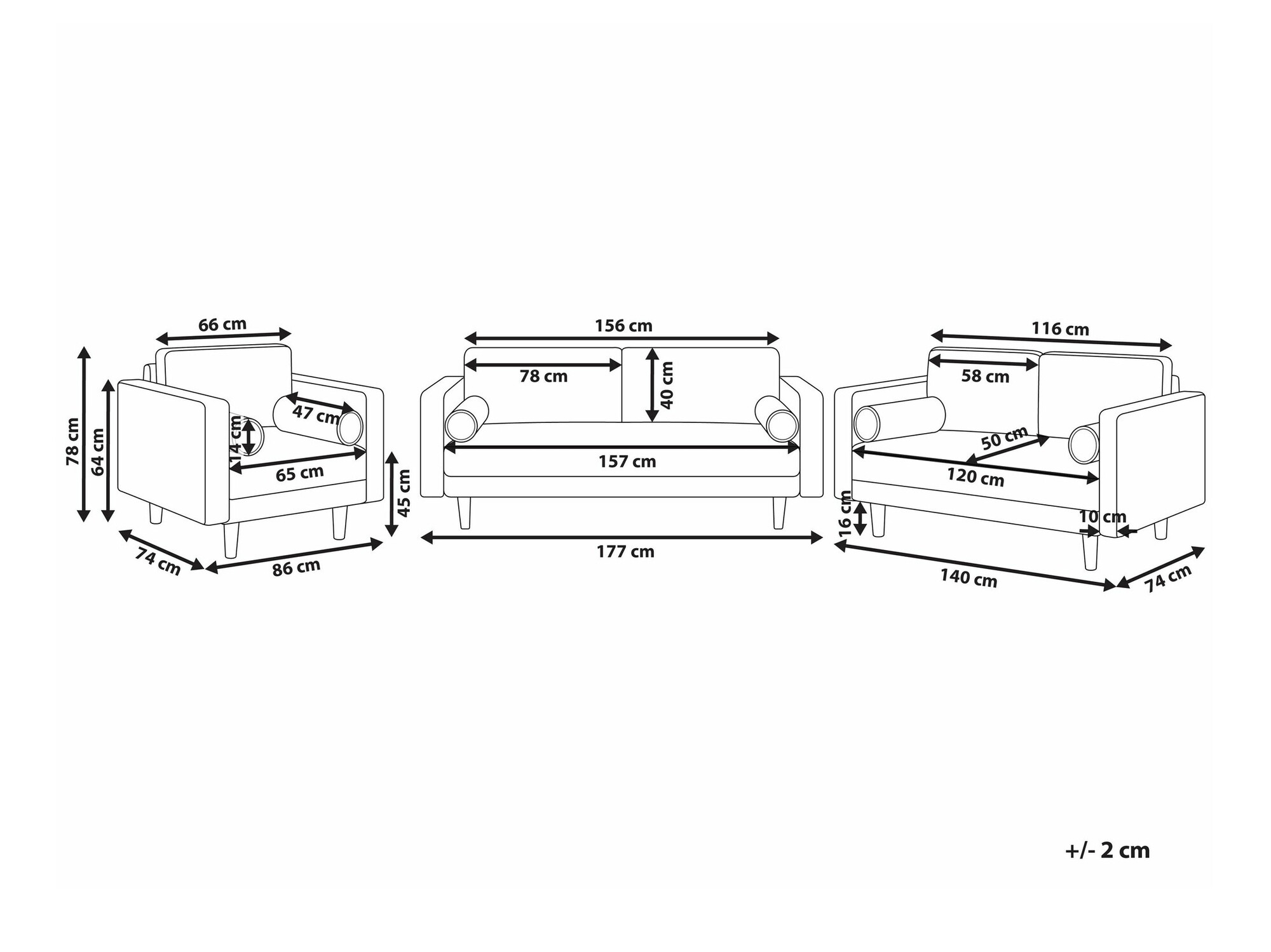 Комплект мека мебел Berwyn 1737 (Зелен)