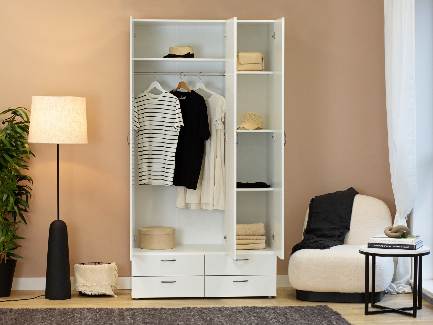 Гардероб Bristol 188 (Бял)