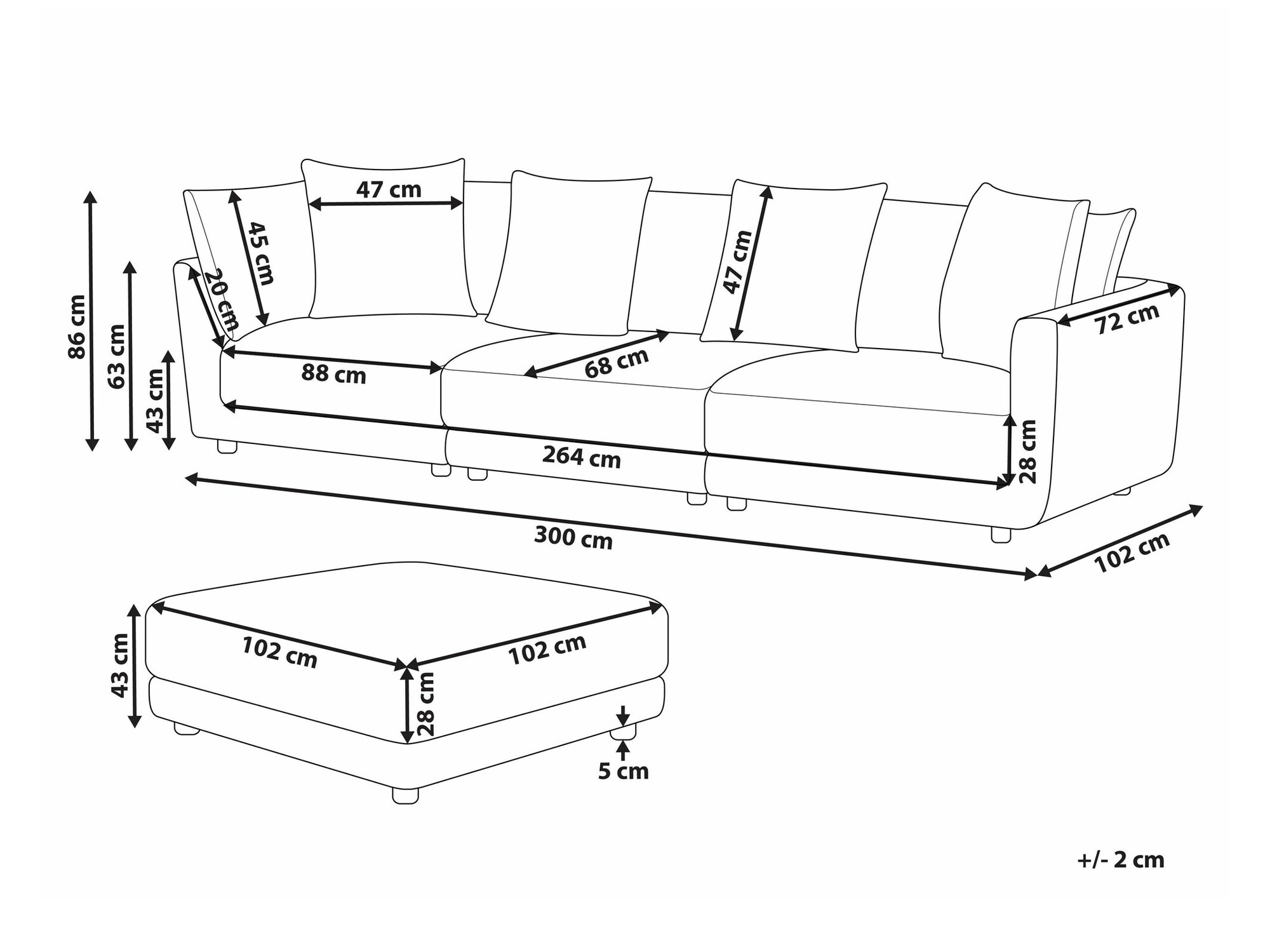 Комплект мека мебел Berwyn 1741 (Бежов)