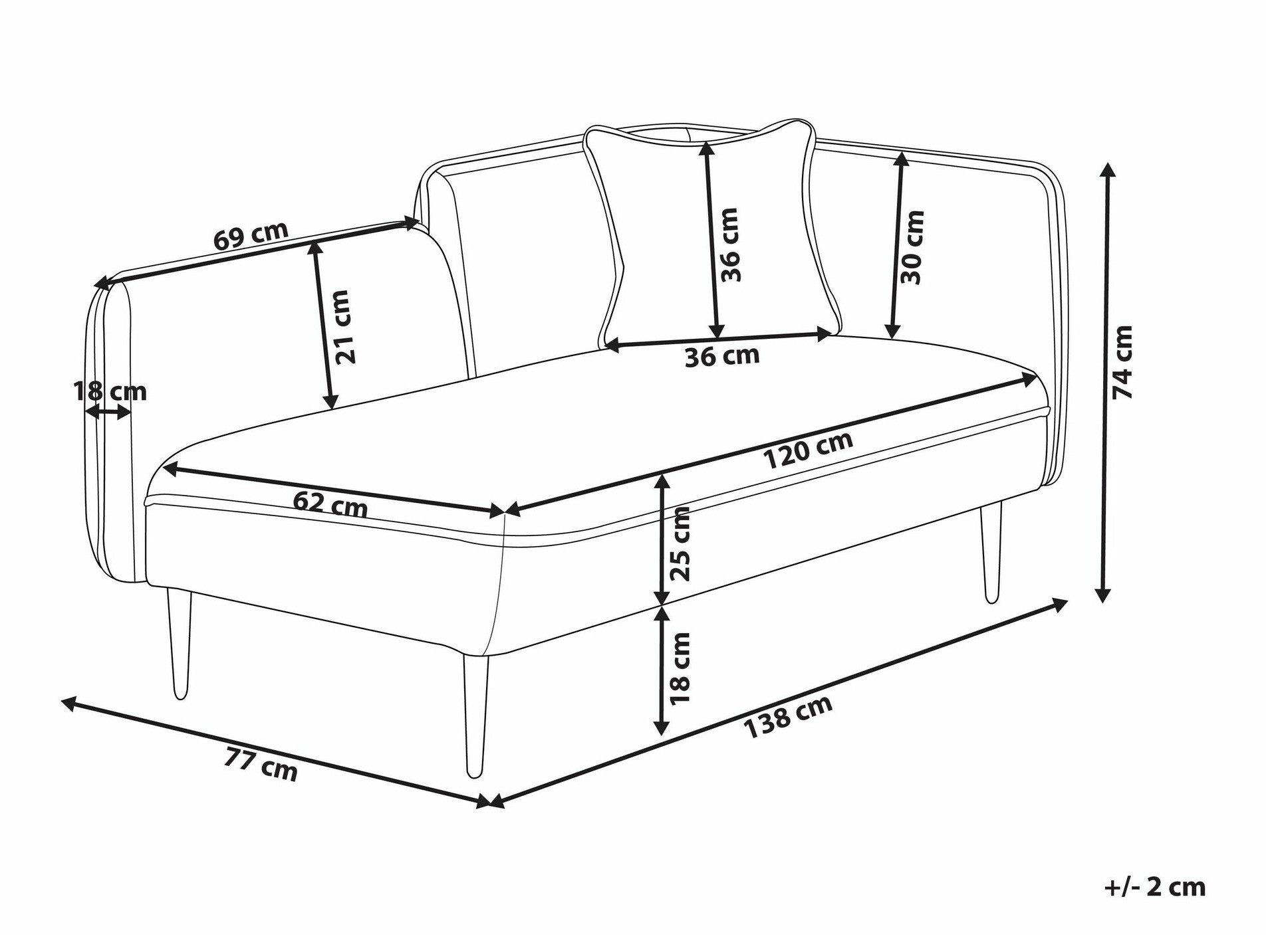 Кушетка Berwyn 311 (Тъмно сив)
