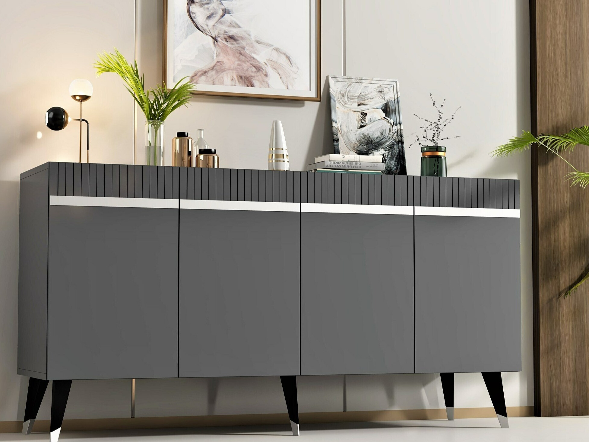 Шкаф Kailua 1915 (Антрацит + Сребро)