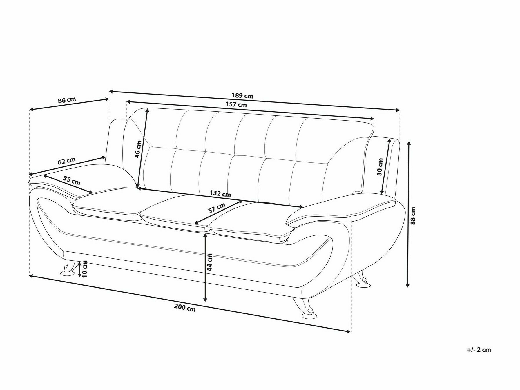 Диван Berwyn 1751 (Бял)