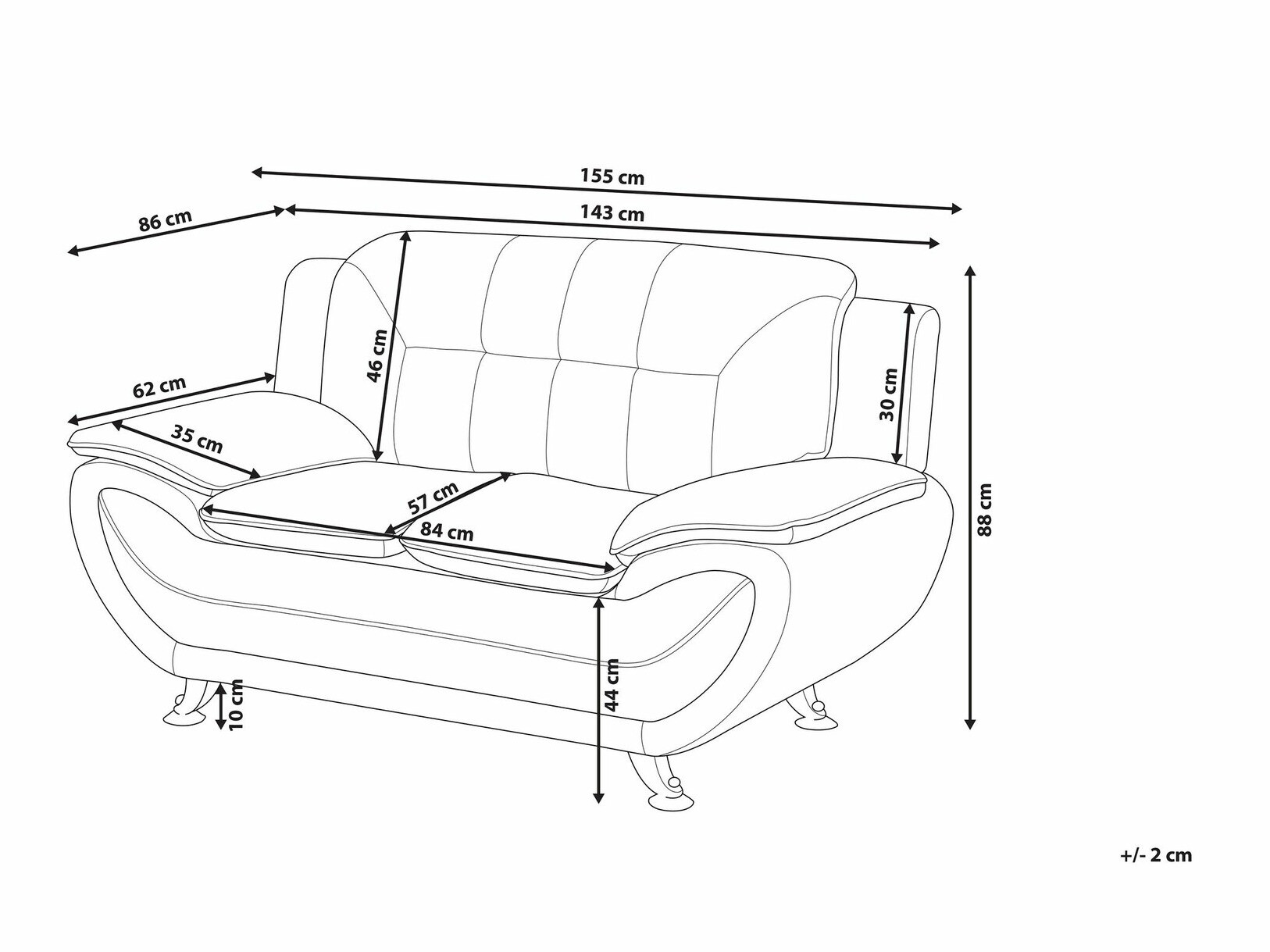 Диван Berwyn 1752 (Бял)