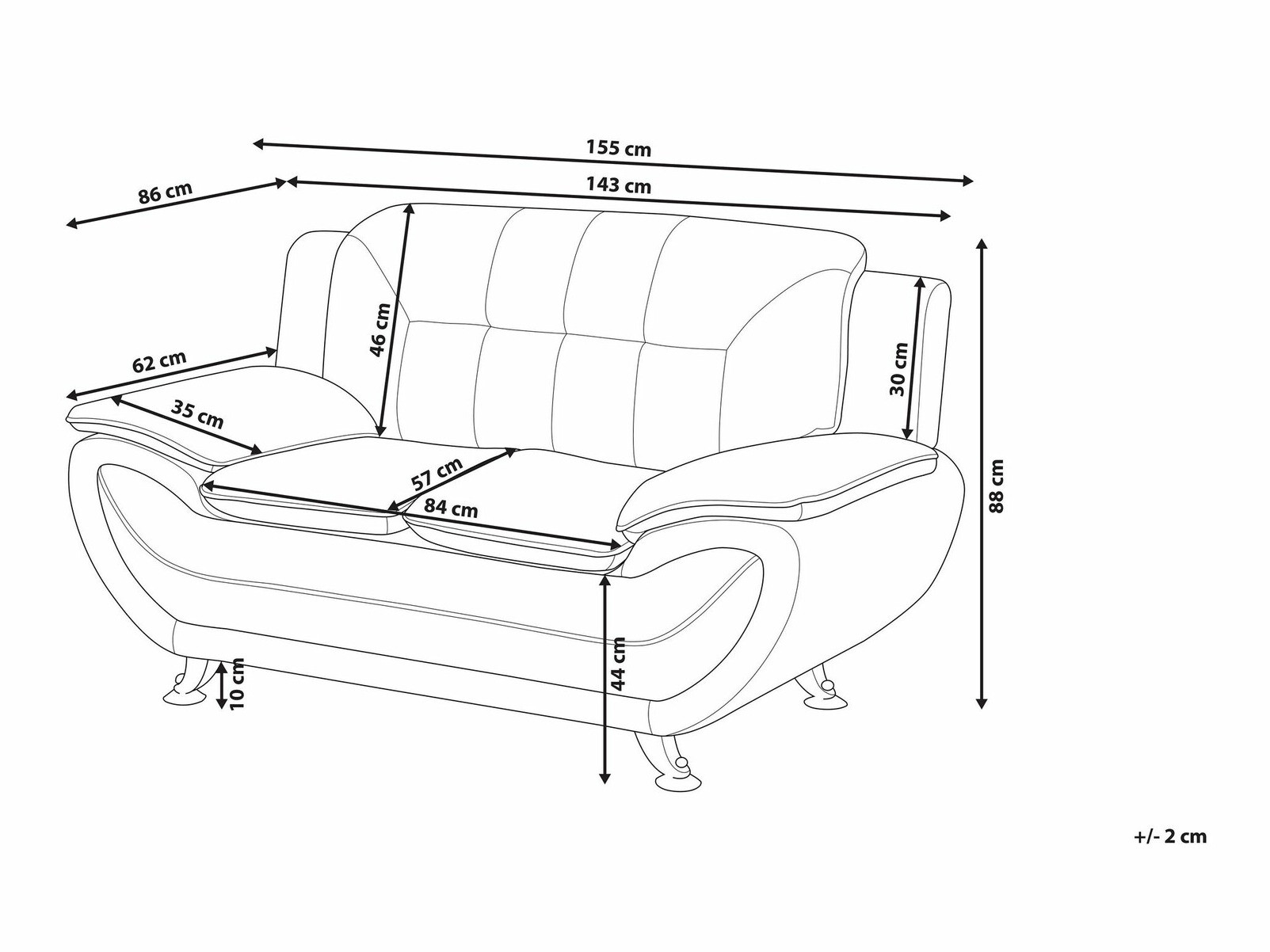 Диван Berwyn 1752 (Черен)