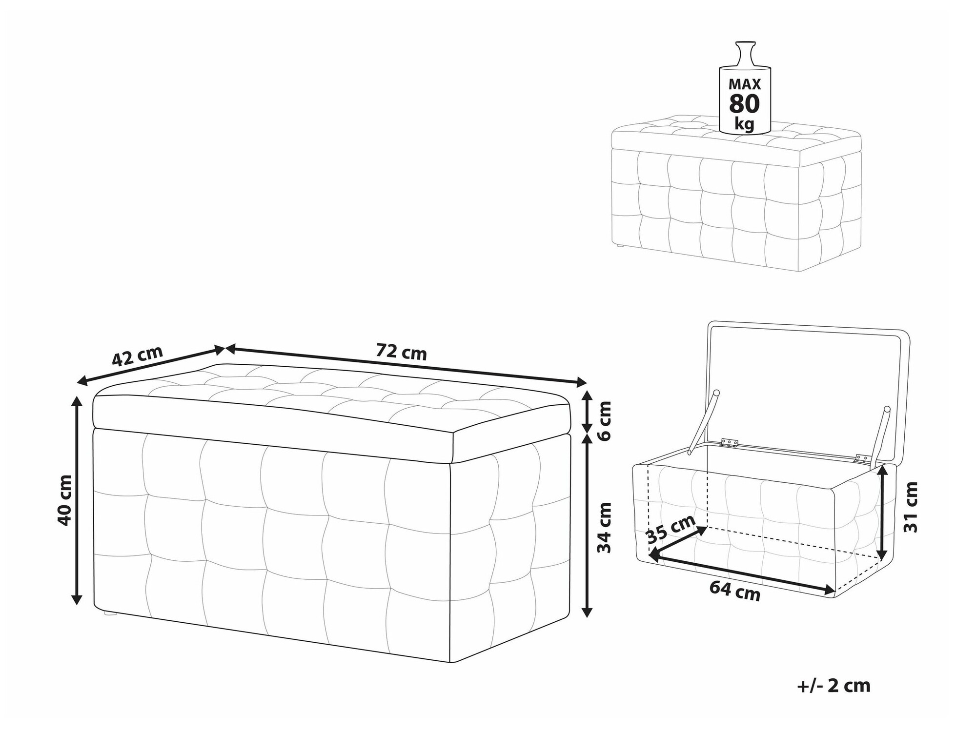 Тапицирана пейка Berwyn 1754 (Сив)