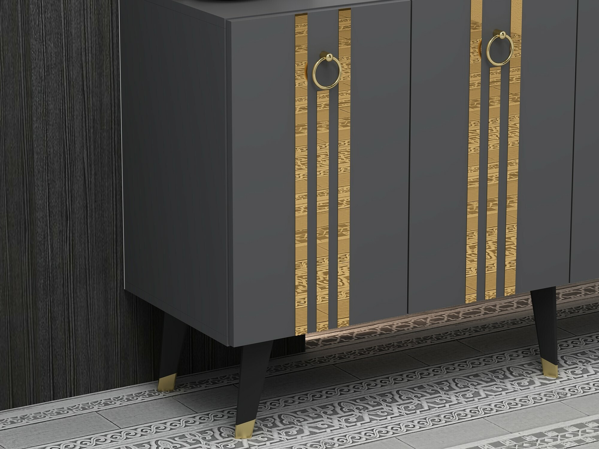 Шкаф Kailua 1970 (Антрацит + Златно)