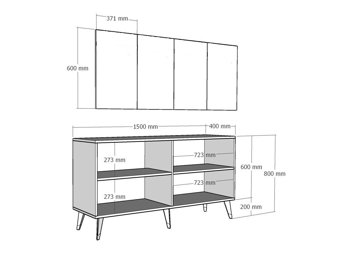 Шкаф Kailua 1970 (Антрацит + Златно)