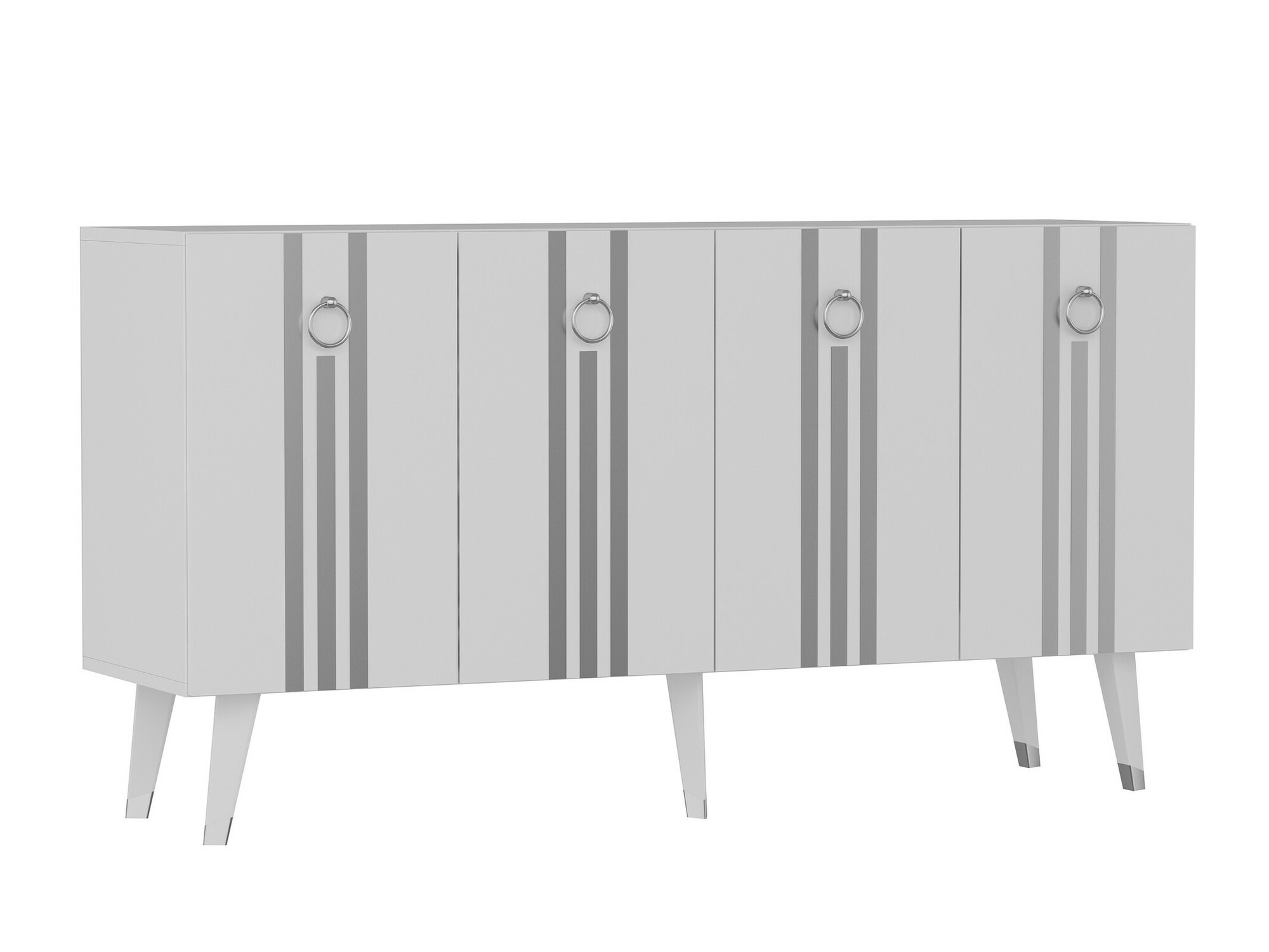 Шкаф Kailua 1970 (Бял + Сребро)