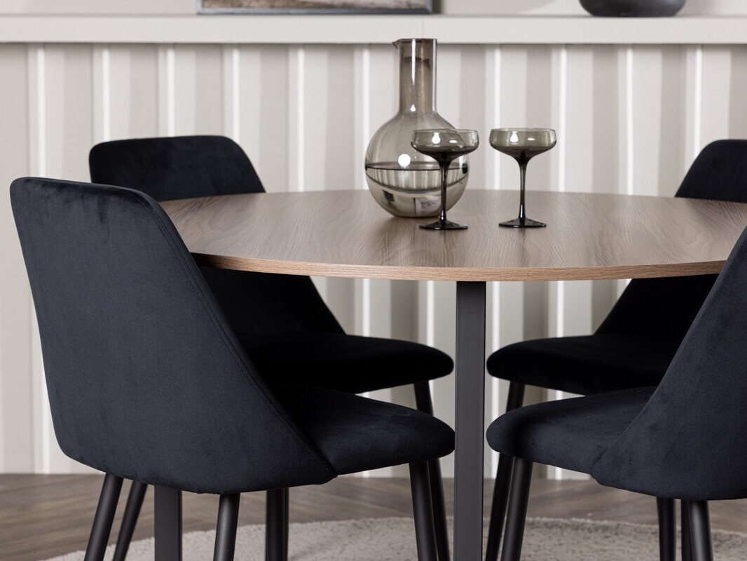 Маса и столове за трапезария Dallas 4598 (Черен)