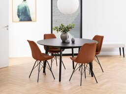 Маса и столове за трапезария Norsica 505 (Мед + Черен)